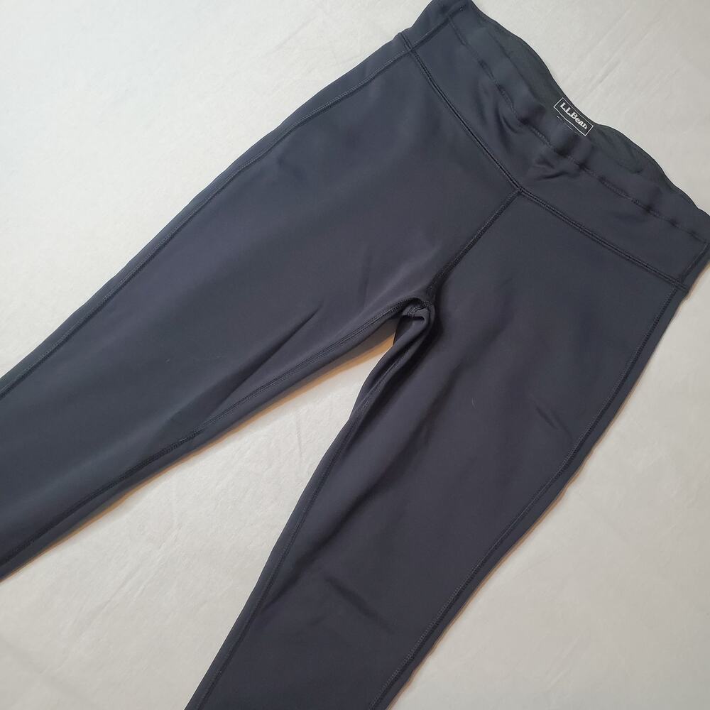 L.L. Bean Women's Size S PrimaLoft ThermaStretch Fleece Tights Black 506189